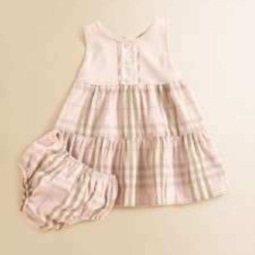 Authentic Burberry Baby Girl Pink Check Dress